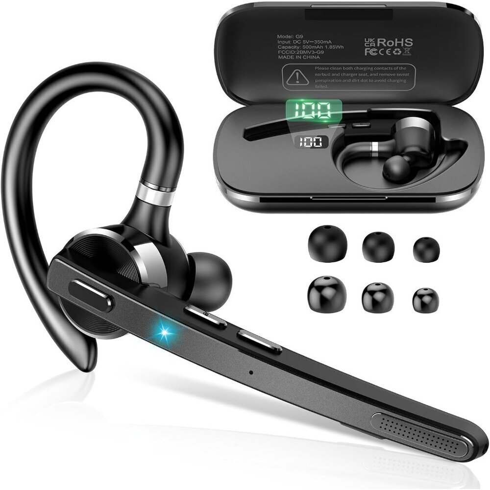 Bluetooth Headset, Wireless Bluetooth 5.3 Earpiece, 90Hrs Hands Free Headset wit